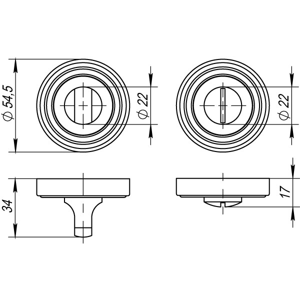 Ручка поворотная BK6 ML SN-CP-3 матовый никель-хром - 2