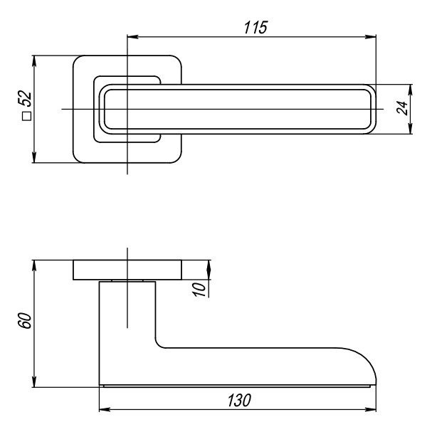 Ручка раздельная MARS QR GR-CP-23 графит-хром - 2