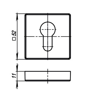 Накладка CYLINDER ET USQ SN-3 Матовый никель 2 шт - 2 Накладка CYLINDER ET USQ SN-3 Матовый никель 2 шт - 2