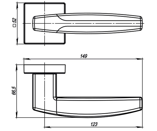 Ручка раздельная ARC USQ2 BB-SBB-17 Кор бронза-мат кор бронза - 2 Ручка раздельная ARC USQ2 BB-SBB-17 Кор бронза-мат кор бронза - 2