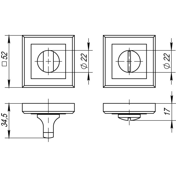 Ручка поворотная BK6 QL GR-CP-23 графит-хром  - 2