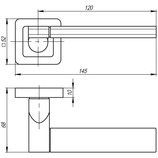 Ручка раздельная GALAXY QR GR-CP-23 графит-хром - 2