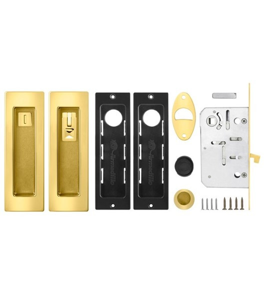 Защелка с ручками для раздвижных дверей Armadillo SH011 URB GOLD-24 Золото 24К - 3