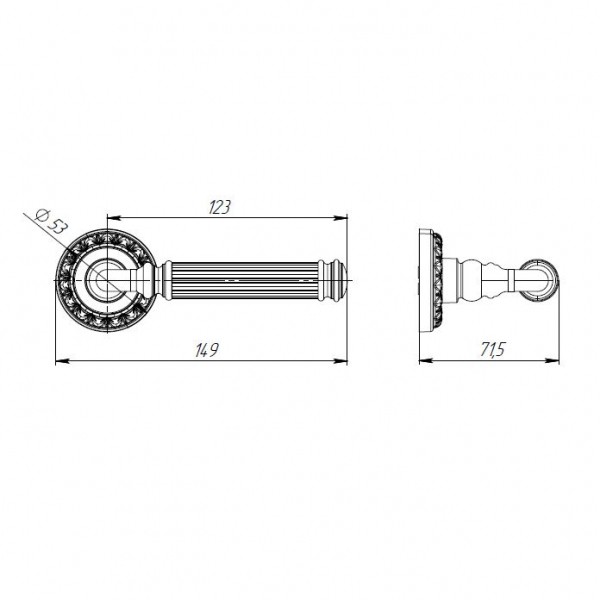 Ручка раздельная BELLAGIO MT OB-13 античная бронза - 2