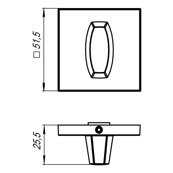 Ручка поворотная WC-BOLT BK6 USS CP-8 Хром - 2