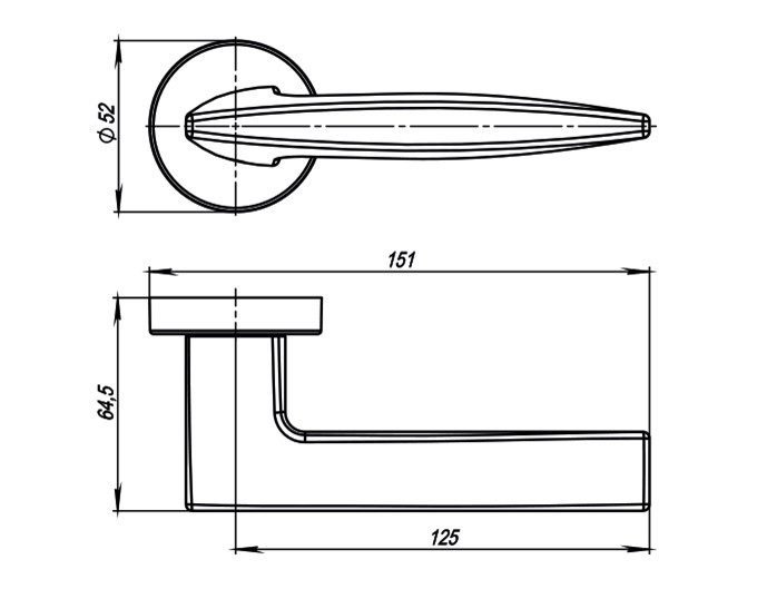 Ручка раздельная Armadillo SQUID URB9 MWSC-33 итальянский тисненый - 2