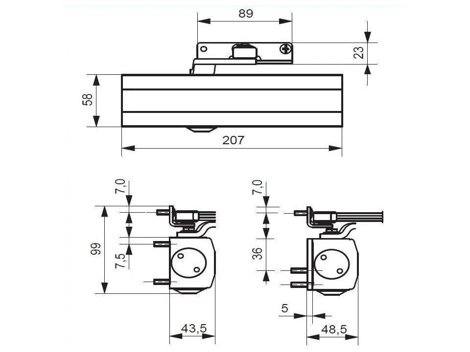 Дверной доводчик G-U OTS 210 EN2-3-4 silver с рычажной тягой в комплекте - 1 Дверной доводчик G-U OTS 210 EN2-3-4 silver с рычажной тягой в комплекте - 1