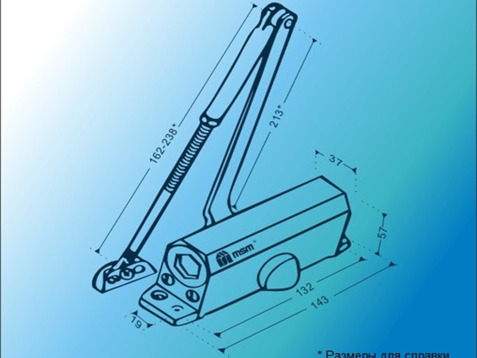 Дверной доводчик MSM D50-BR (коричневый) - 4