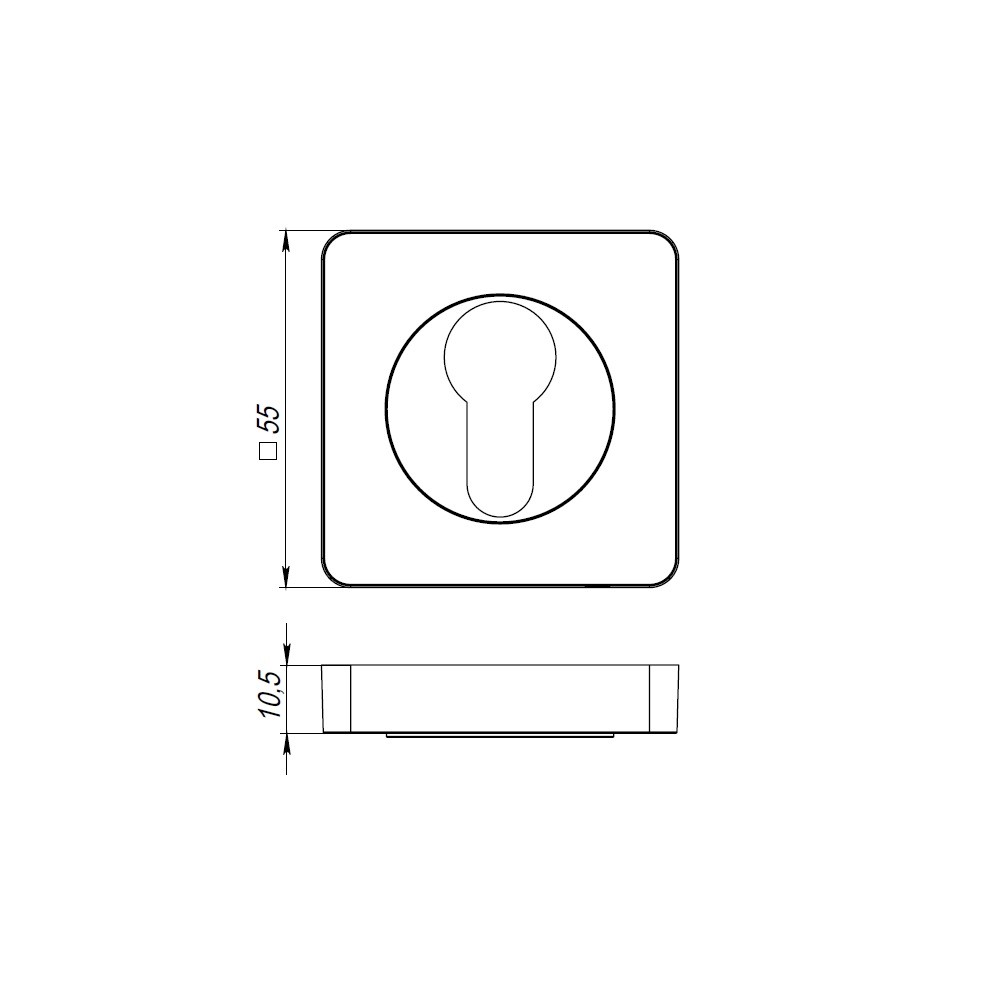 Накладка CYLINDER ET-SQ-21CP-8 хром 2шт. - 2