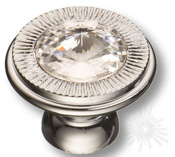 Ручка кнопка FERRETTO с кристаллами Swarovski хром глянцевый - 1