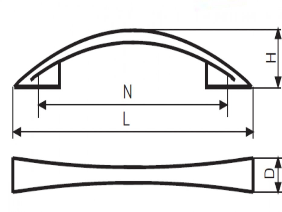 Мебельная ручка-скоба 1052 SATIN CHROME 128 мм матовый хром - 2