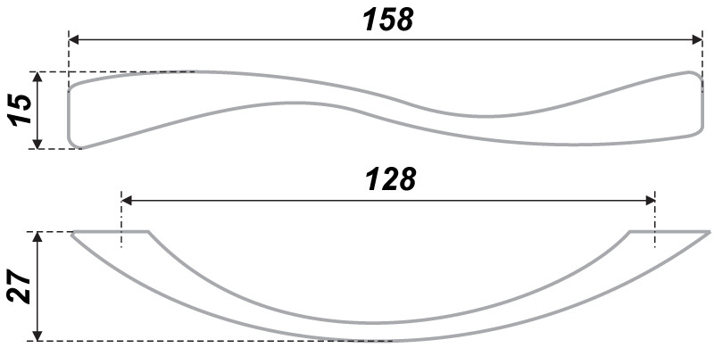 Мебельная ручка RS032SN.3-128  сатиновый никель - 2