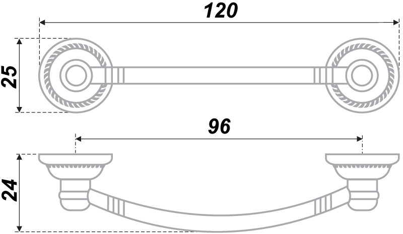 Мебельная ручка RS096AB.4-96  старинная латунь - 3