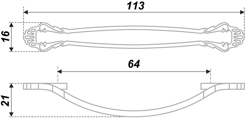Мебельная ручка RS430CP-W.4-64  хром  - 2