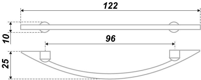 Мебельная ручка RS004SC.3-96  сатиновый хром - 2