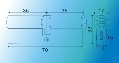 Цилиндровый механизм MSM C70 SN (70=35+35) мм матовый никель  - 3