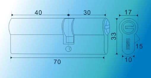 Цилиндровый механизм MSM С40-30 PB (70=40+30) мм полированная латунь  - 2