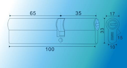 Цилиндровый механизм MSM С65-35 PB (100=65+35) мм полированная латунь - 2