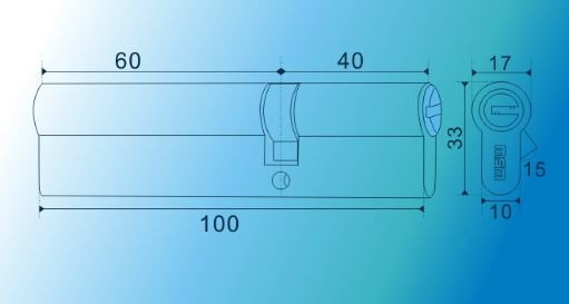 Цилиндровый механизм MSM С60-40 PB (100=60+40) мм полированная латунь - 2