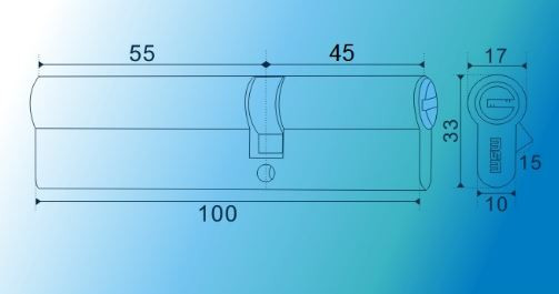 Цилиндровый механизм MSM С55-45 PB (100=55+45) мм полированная латунь - 2