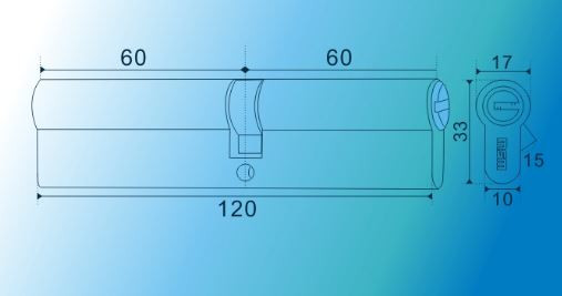 Цилиндровый механизм MSM С120 PB (120=60+60) мм полированная латунь  - 2