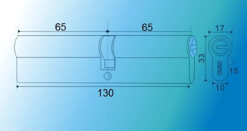 Цилиндровый механизм MSM С130 SN (130=65+65) мм матовый никель  - 2