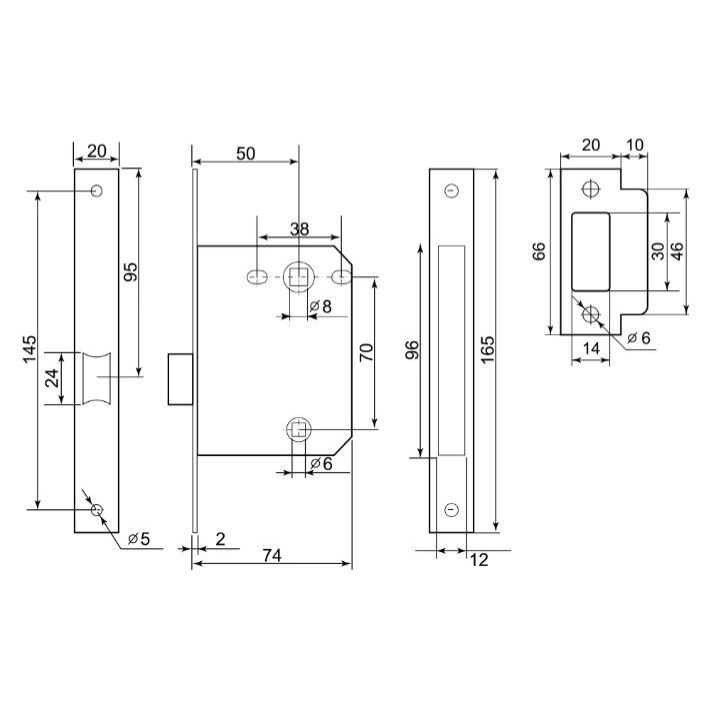 Замок межкомнатный Palladium 470 SB - 3