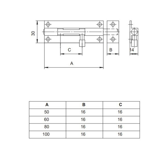 Шпингалет дверной Apecs DB-05-60-AB  - 2