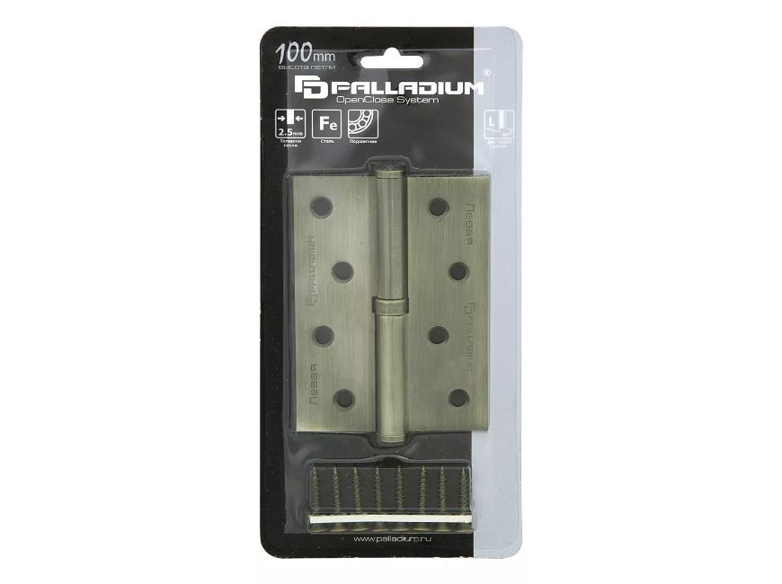 Петля дверная Palladium N 613-S-4 CP правая, бронза  - 2