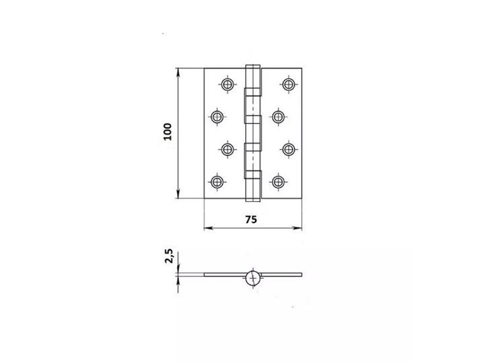 Петля дверная универсальная Palladium N 500 C-S-4 PC Перламутровый хром - 2