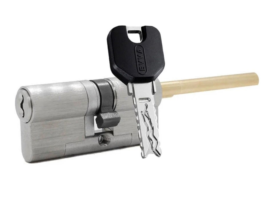 Цилиндровый механизм EVVA 4KS 72мм (41+31) ключ-шток, никель - 1