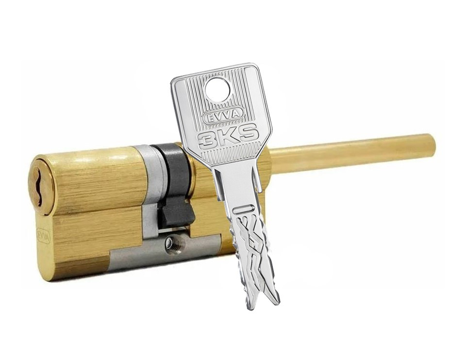Цилиндровый механизм EVVA 3KS 62мм (31+31) ключ-шток, латунь - 1