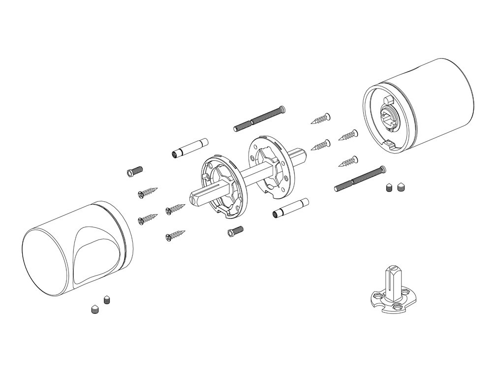 Ручка раздельная Armadillo K.ART52.SYMMETRY MWSC-33 итальянский тисненый - 1