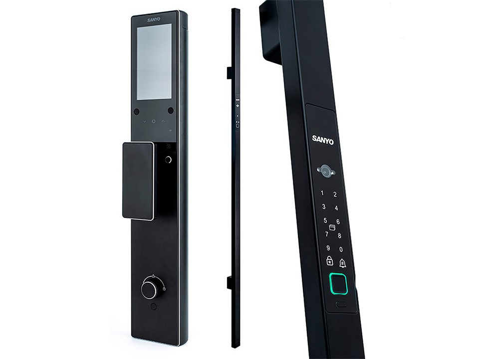 Электронный замок Sanyo D501 Tuya DM70 с WiFi, ручка скоба 1600 мм, черный - 1 Электронный замок Sanyo D501 Tuya DM70 с WiFi, ручка скоба 1600 мм, черный - 1