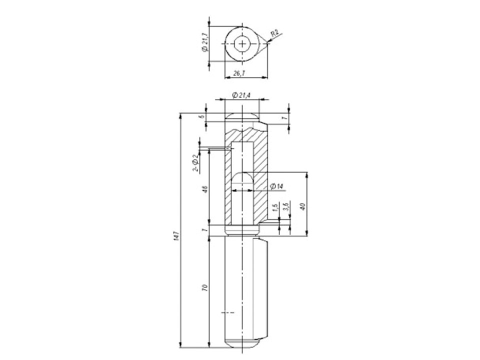 Петля приварная Trudo D22x150S  - 2