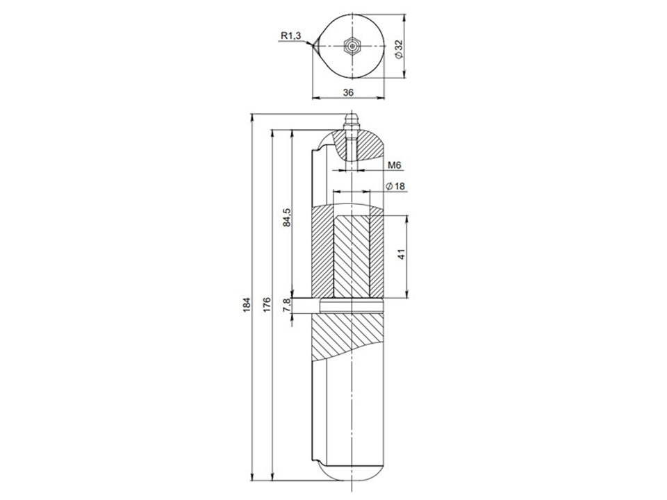 Петля приварная Trudo DD32x180SM с масленкой  - 2