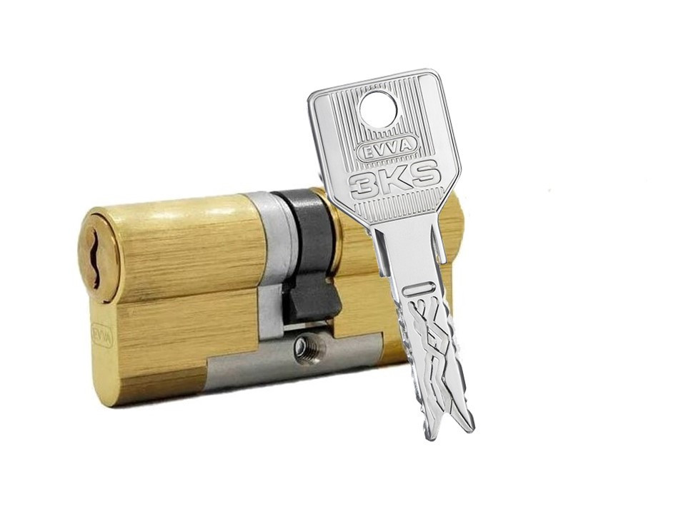 Цилиндровый механизм EVVA 3KS 72мм (36+36) ключ-ключ, латунь - 4