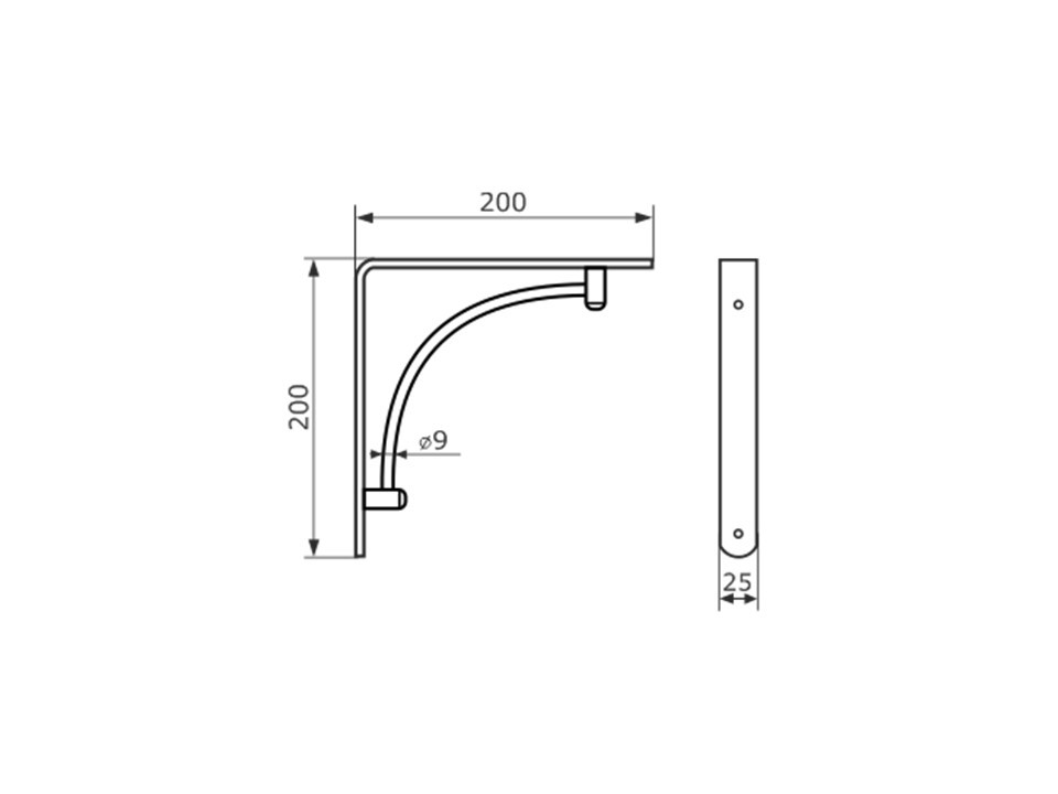 Кронштейн ARCH 200х200 черный - 1 Кронштейн ARCH 200х200 черный - 1