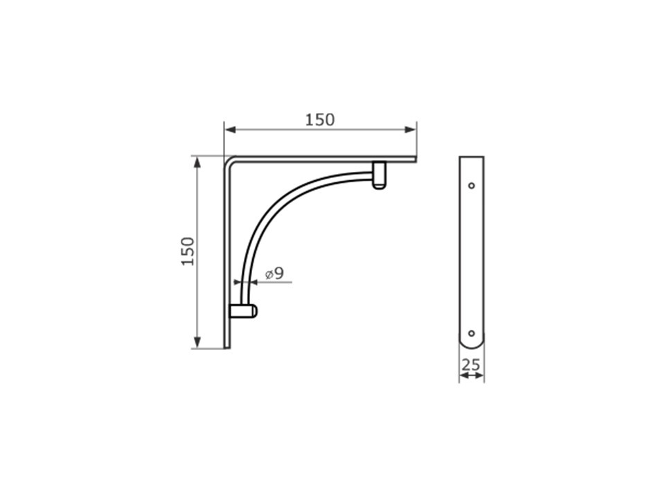 Кронштейн Domart ARCH 150х150 черный  - 3