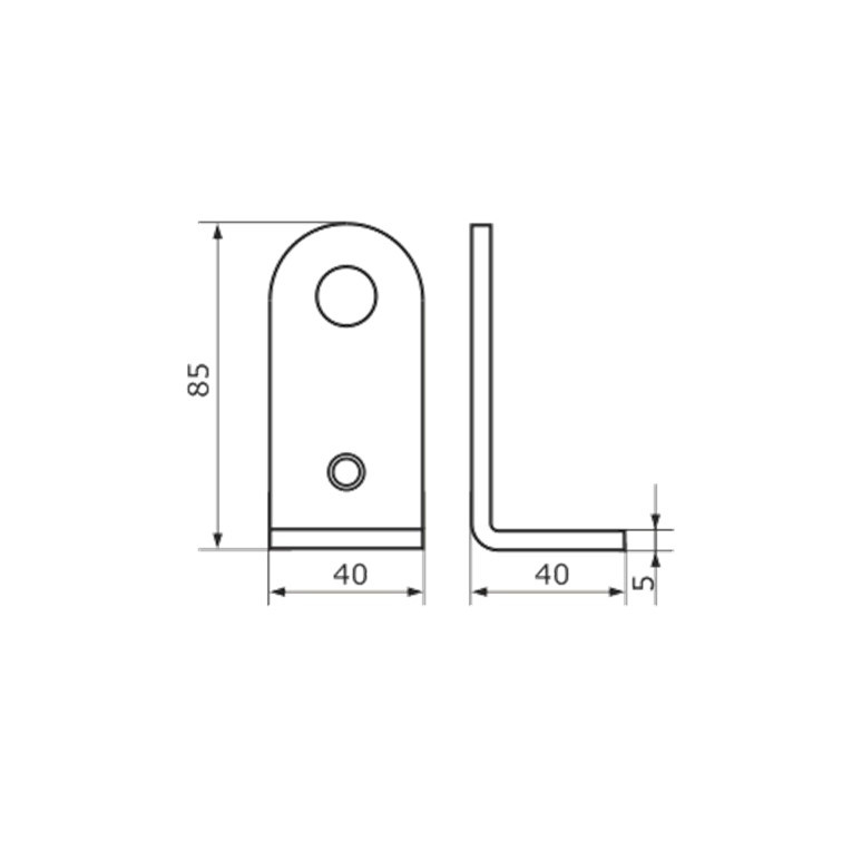 Проушина усиленная угловая Domart 40х85х40 (толщ. 5 мм) черный - 1