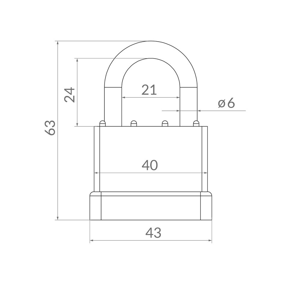 Замок навесной Punto PK-6540 3 key англ.ключ - 2