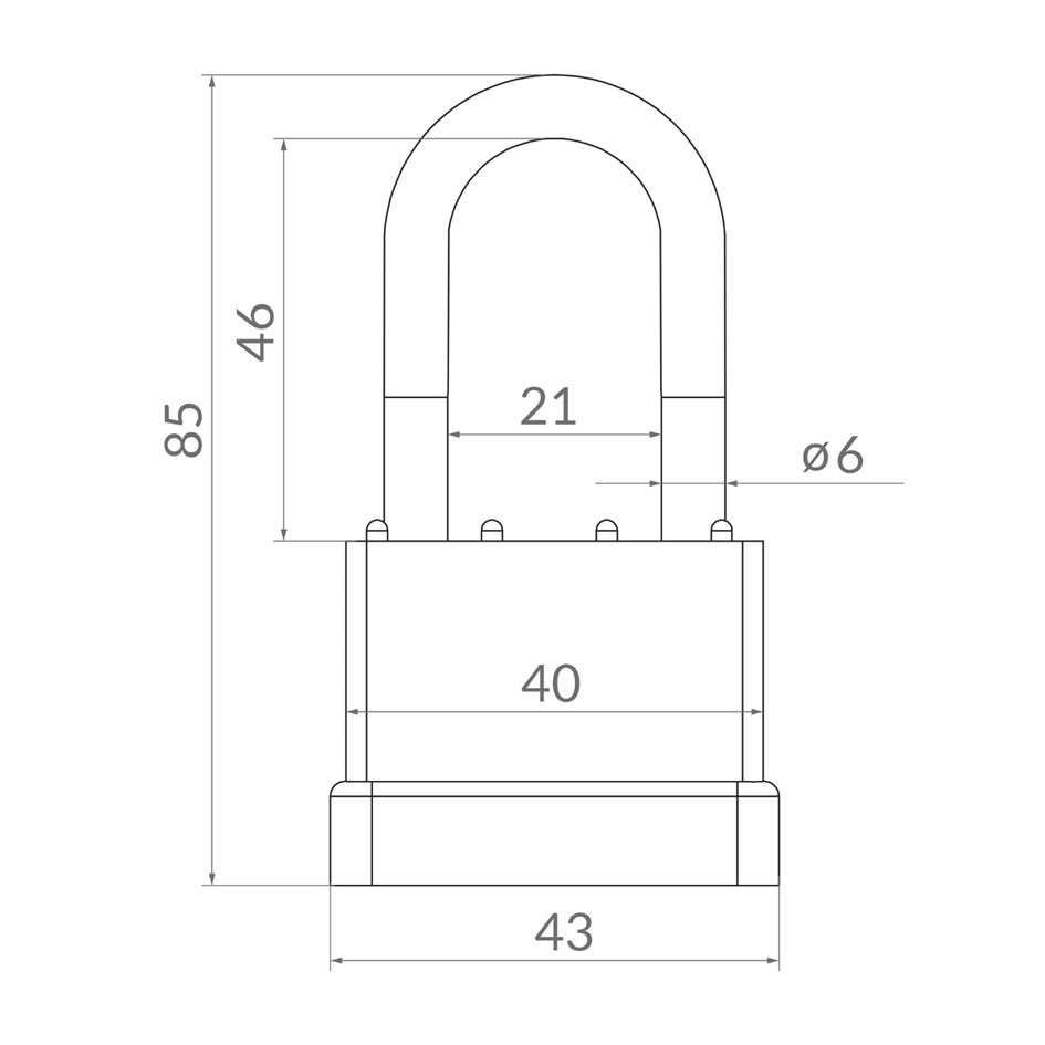 Замок навесной Punto PK-6540L 3 key англ.ключ - 2