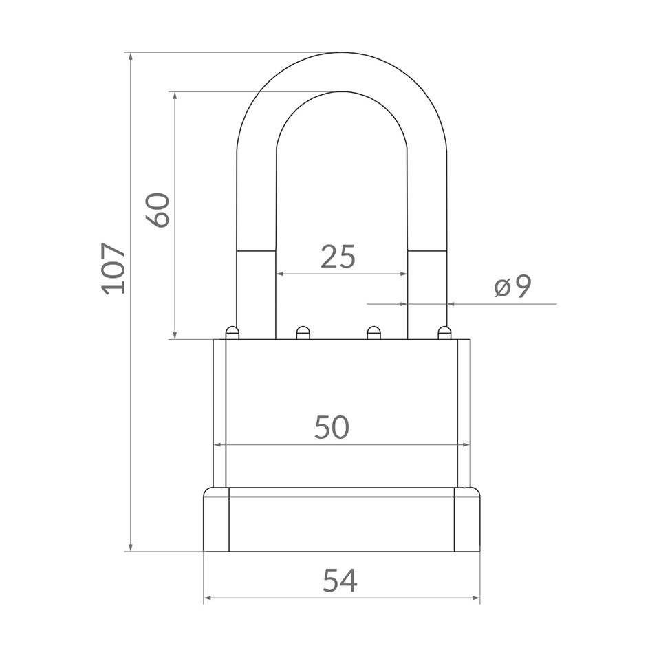Замок навесной Punto PK-6550L 3 key англ.ключ - 2