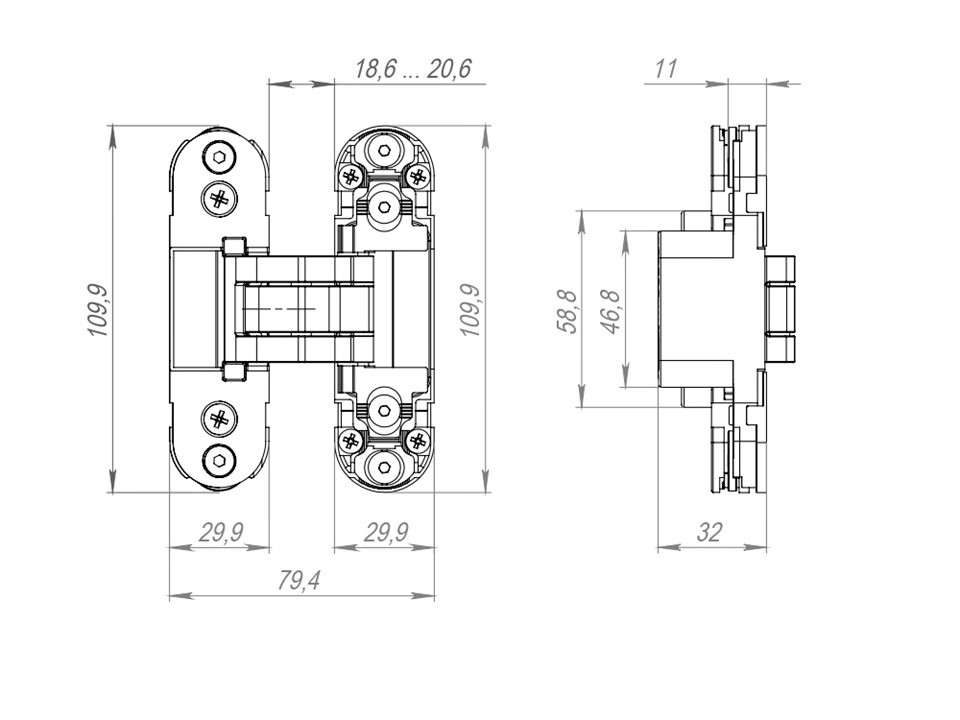 Петля скрытой установки Armadillo U3D2000.TG WH белый  - 2