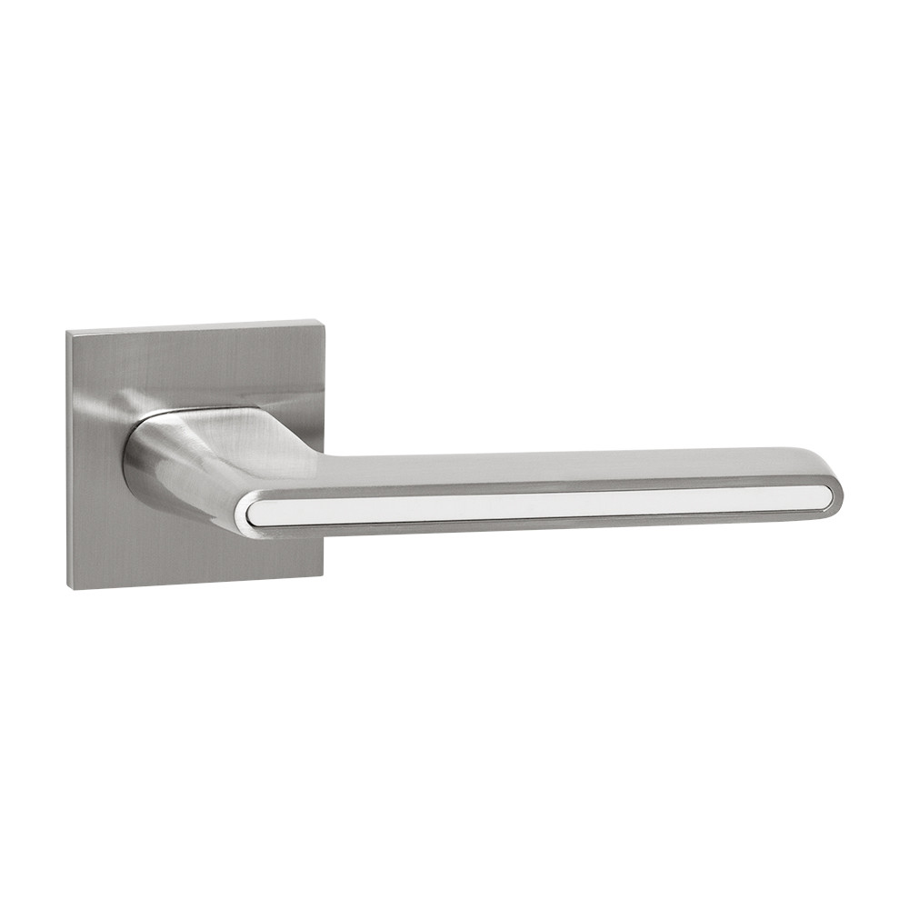 Дверная ручка Ajax K.JS51.STICK SN-WH-19 матовый никель-белый  - 2