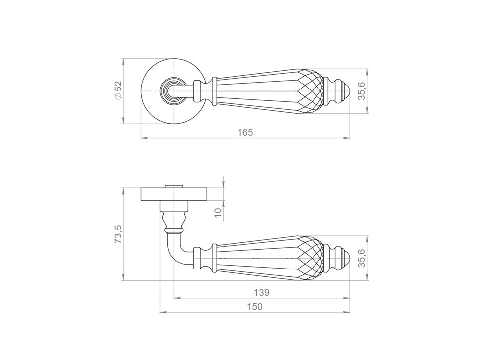 Дверная ручка Armadillo R.ART52.D.ELEGANT SG-4 мат.золото  - 2
