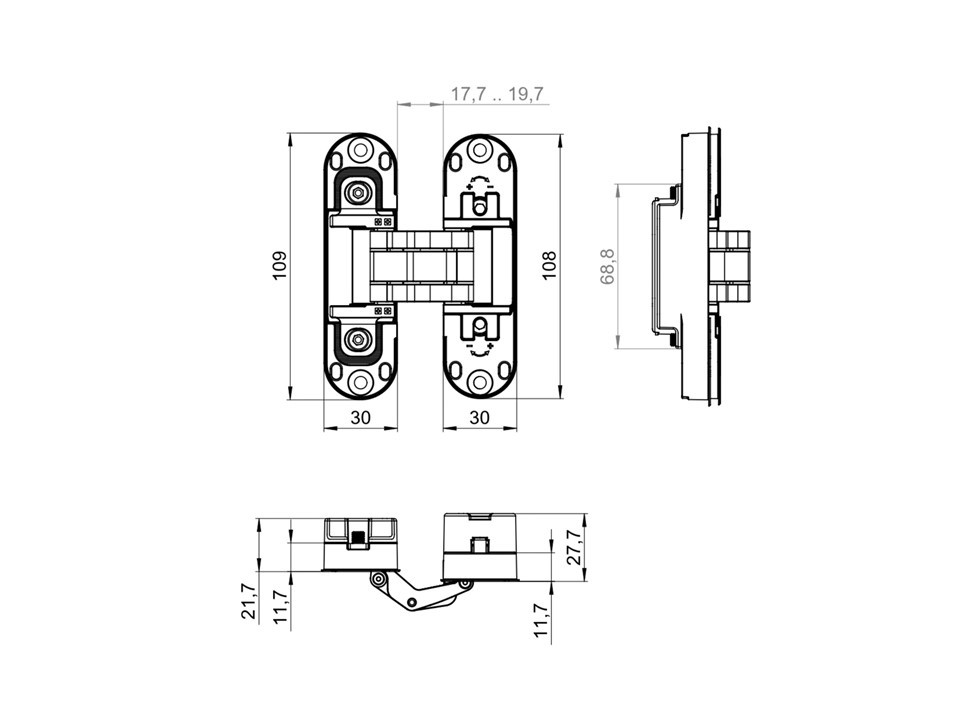 Петля скрытой установки Armadillo U3D2002.TG FSG-2 флор. золото - 2 Петля скрытой установки Armadillo U3D2002.TG FSG-2 флор. золото - 2