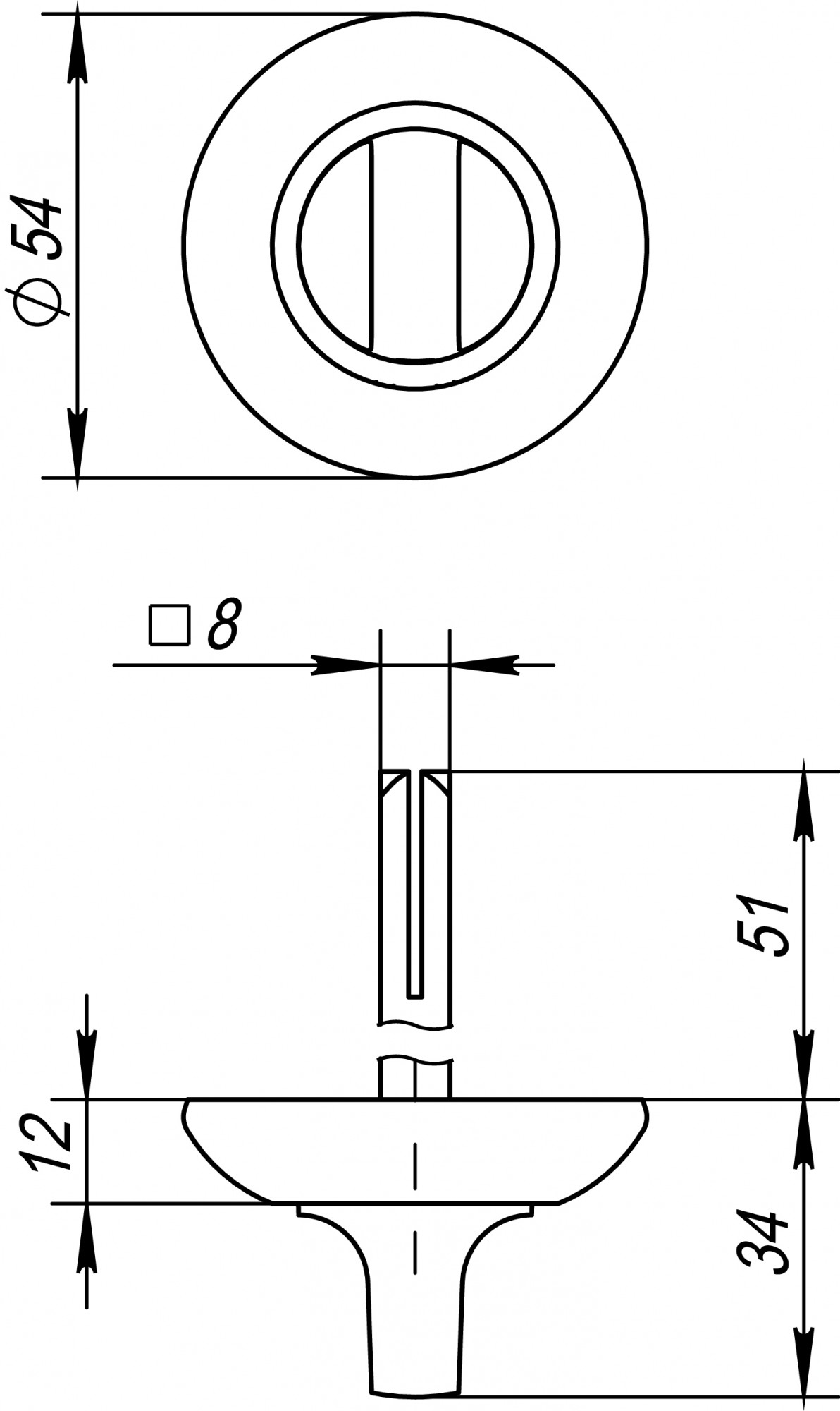 Ручка поворотная BKW8 RM-CP-8 - 2 Ручка поворотная BKW8 RM-CP-8 - 2