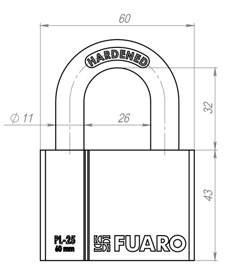Замок навесной PL-2560 (60 мм) 4 Замок навесной PL-2560 (60 мм) 4