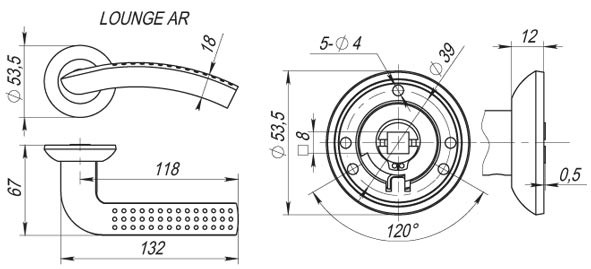 Ручка раздельная LOUNGE AR AB-GP-7 бронза-золото, квадрат 8x130 мм - 2